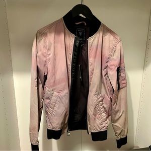 Camo Wash Nylon Cargo Bomber Jacket